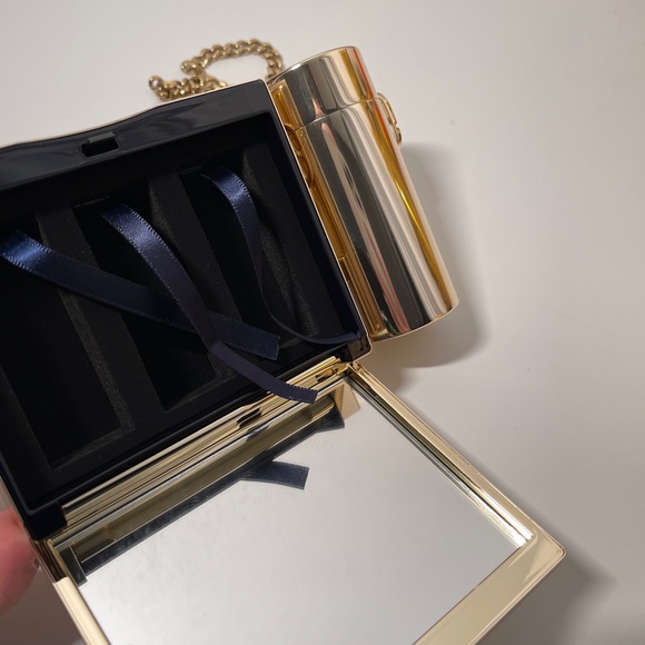 DIOR ROUGE Gold Minaudiere Pouch Clutch Handbag LIMITED EDITION 2021 Christmas - Picture 7 of 10